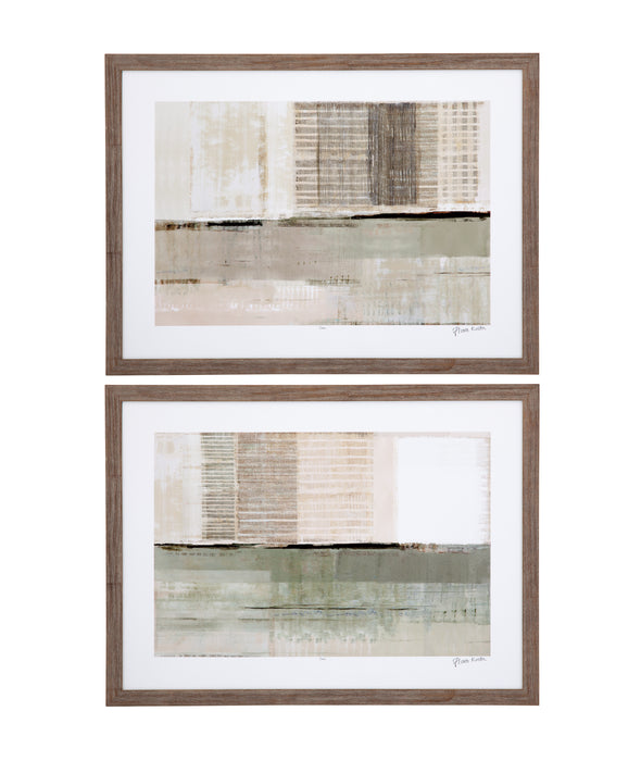 Across the Abstract Bay Framed Print Set of 2