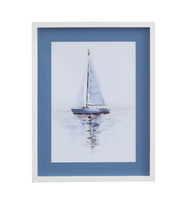 Mirrored Sailboat II Framed Print