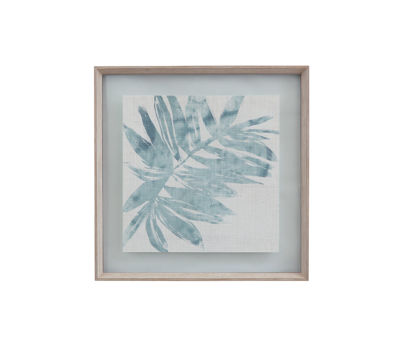 Burlap Ocean Palm I Framed Print