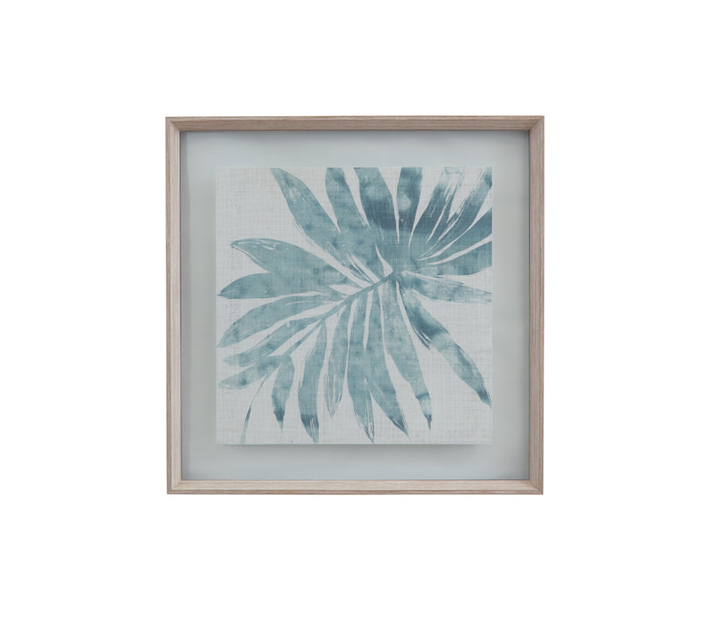 Burlap Ocean Palm IX Framed Print