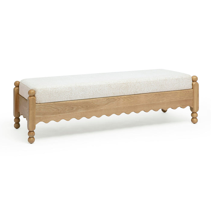 Thelma - Performance Basketweave Bench - Cream