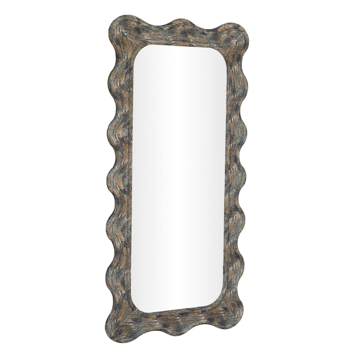 Charlene - 39" x 75" Squiggle Wall Mirror - Watercolor Print - DecorGalore4U