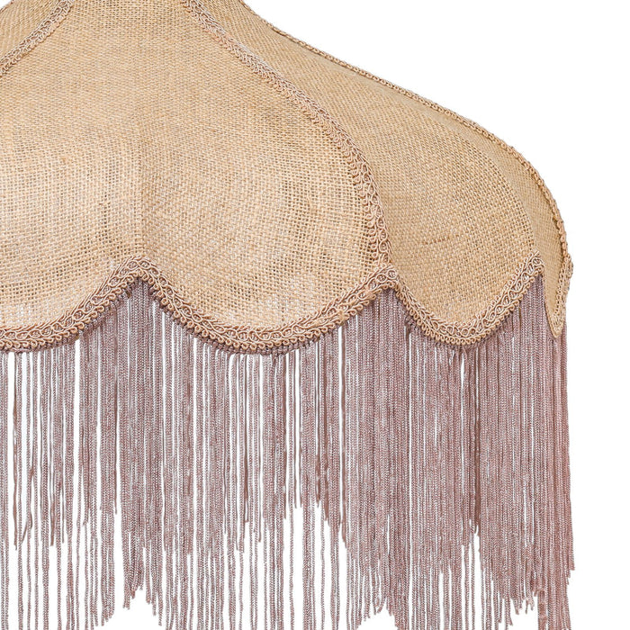 Buchanan - Jute Fringed Scalloped Table Lamp - Pink