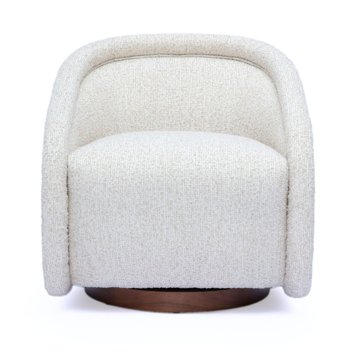 Clarke - Heavy Performance Boucle Swivel Accent Chair - Cream