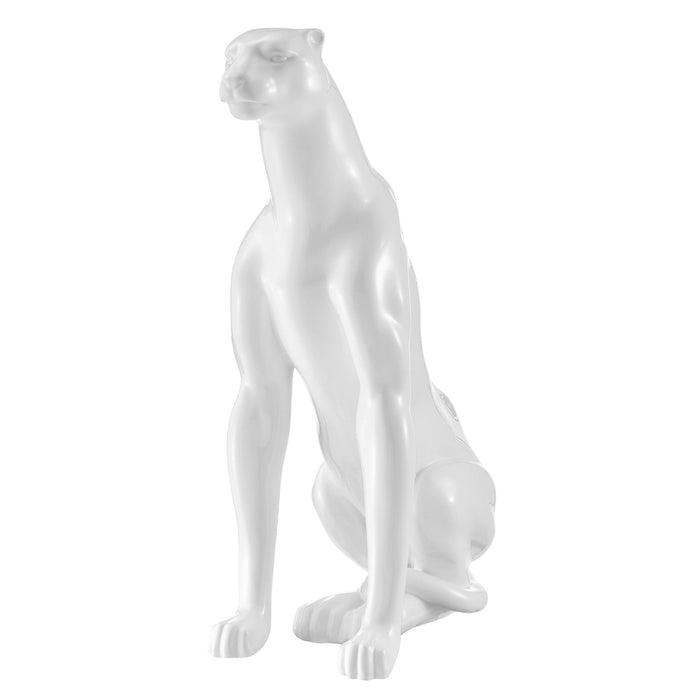 Boli Sitting Panther Sculpture // Glossy White