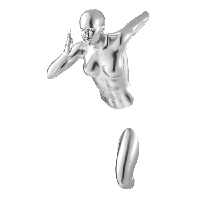 Chrome Wall Runner 20" Woman Sculpture