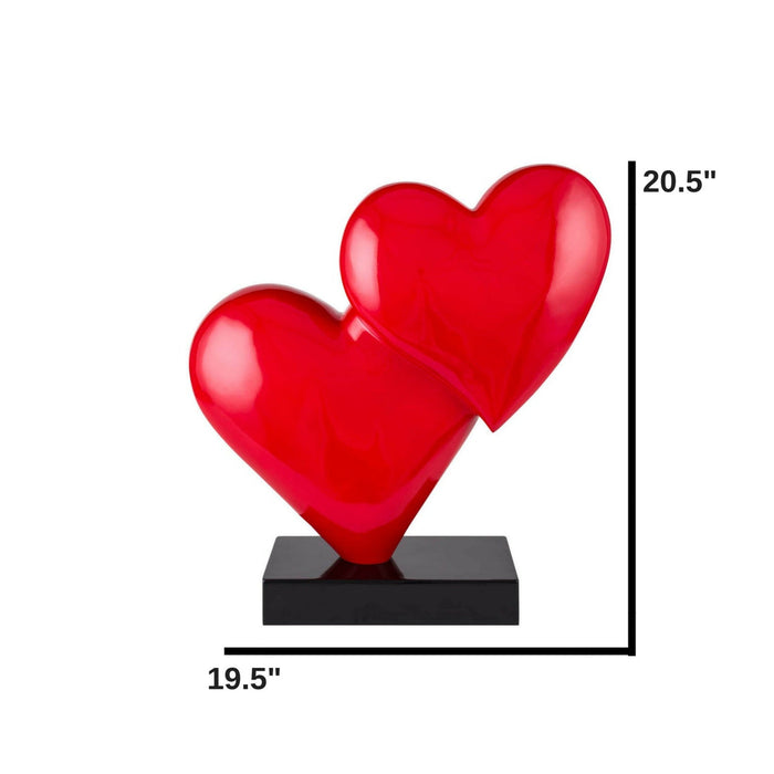 Double Heart Sculpture // Red