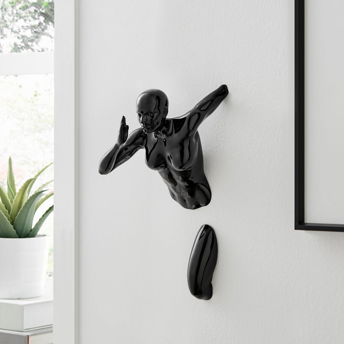 Black Wall Runner 13" Woman Sculpture