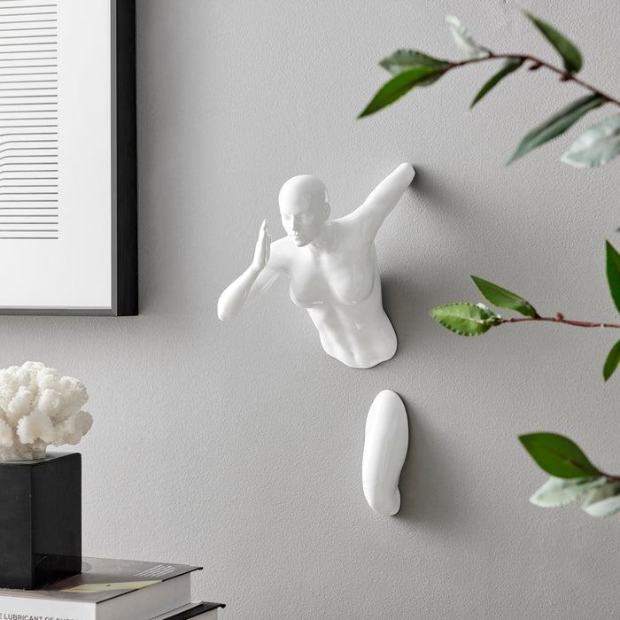 White Wall Runner 13" Woman Sculpture