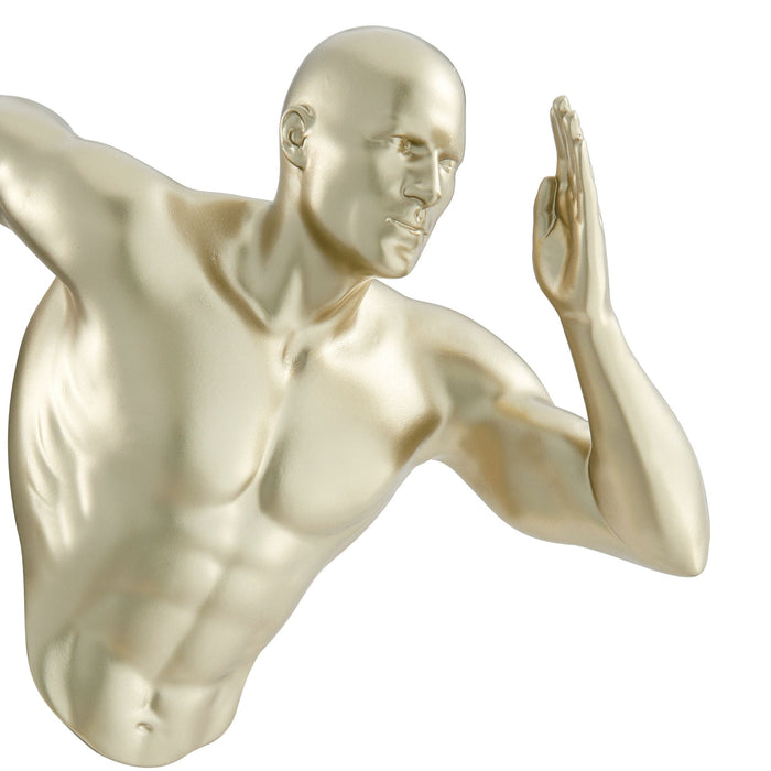 Gold Wall Runner 13" Man Sculpture