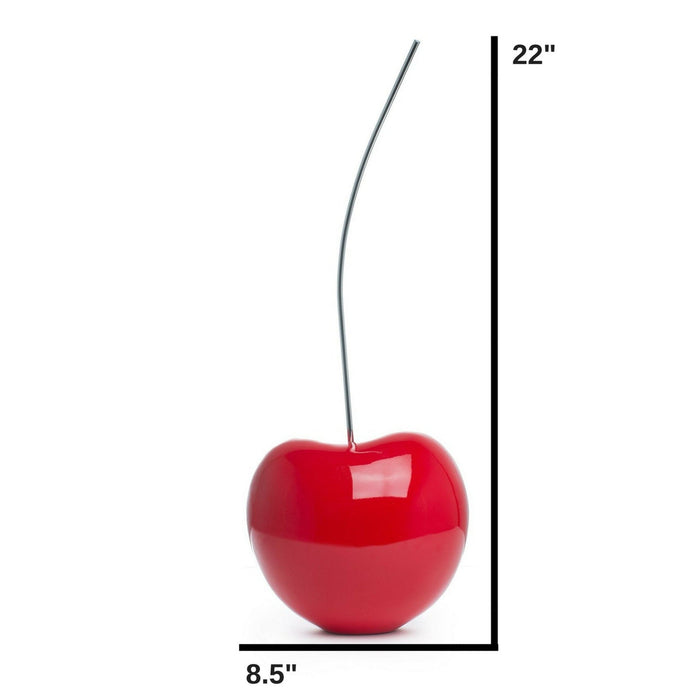 Medium Bright Red Cherry Sculpture 22" Tall