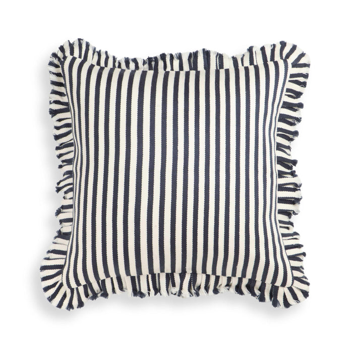 Alessia - 20" Square Striped Ruffle Accent Pillow Cover