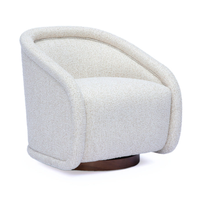 Clarke - Heavy Performance Boucle Swivel Accent Chair - Cream
