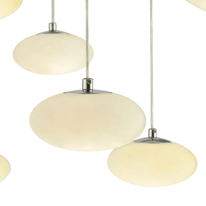 Spanish Alabaster Rectangular Chandelier // Chrome