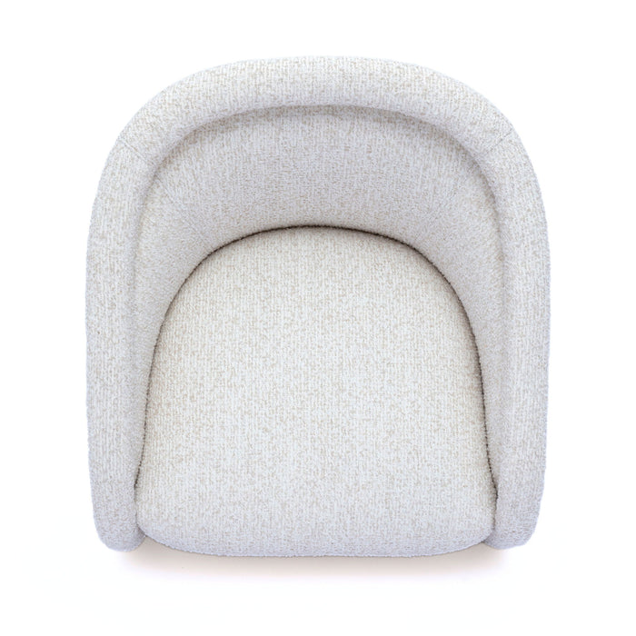 Clarke - Heavy Performance Boucle Swivel Accent Chair - Cream