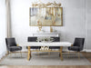 Adeline White Lacquer Dining Table - DecorGalore4U