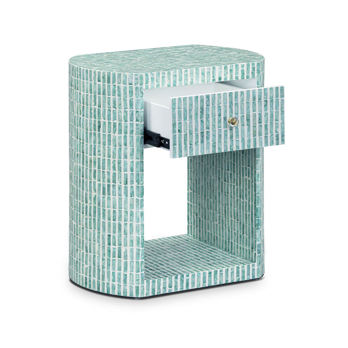 Prim - Capiz Shell Nightstand - Blue