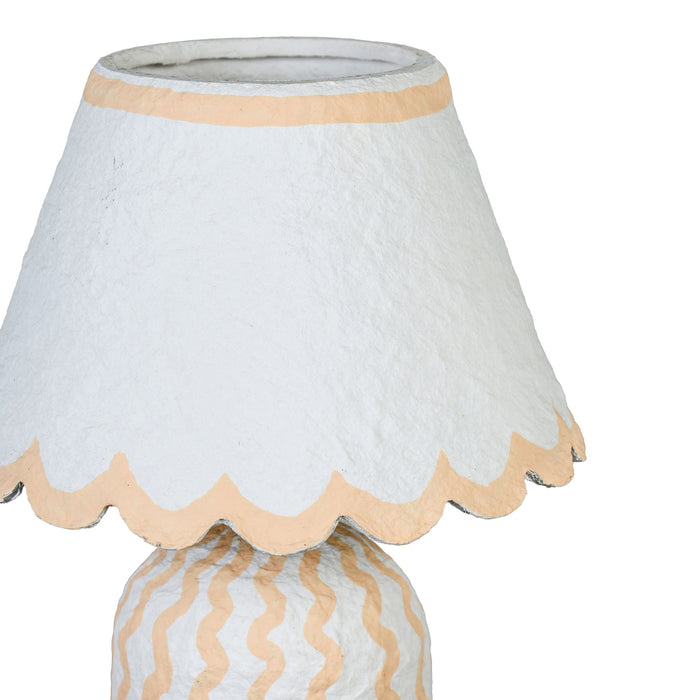 Blum - Scalloped Cotton Mache Table Lamp