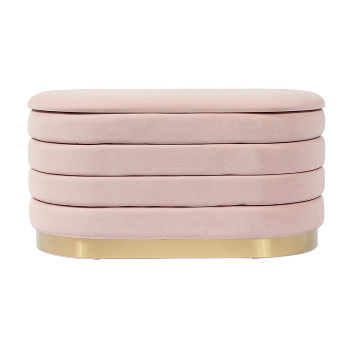 Lillian - Velvet Storage Bench - DecorGalore4U