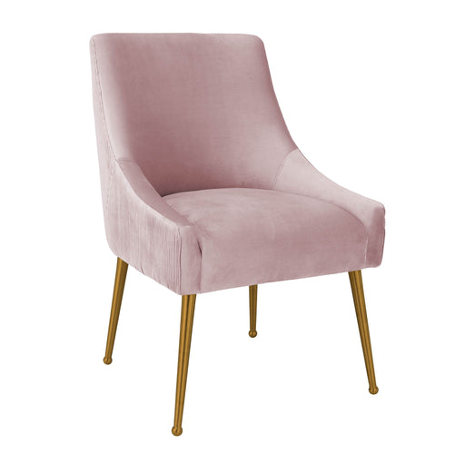 Beatrix Pleated Mauve Velvet Side Chair - DecorGalore4U