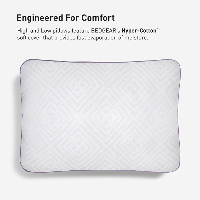 Bedgear High-Low Performance Pillow - Soft Support Pillow For Neutral Sleepers - Low Size