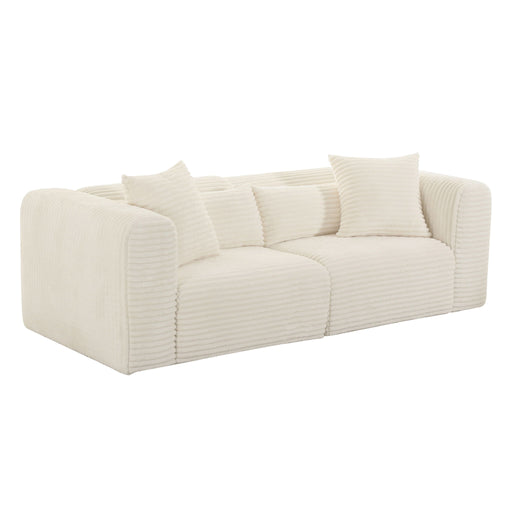 Tarra - Fluffy Oversized Corduroy Modular Loveseat - DecorGalore4U