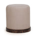 Como - Burl and Cotton Jute Designer Accent Stool - Peach - DecorGalore4U