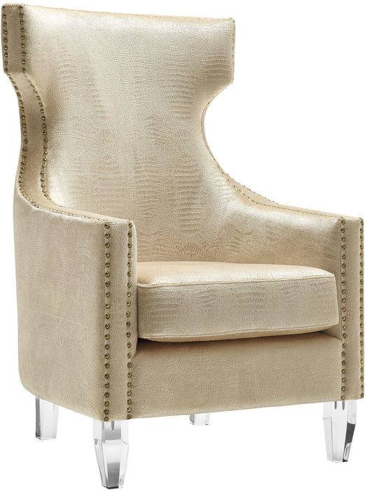 Gramercy Gold Croc Velvet Wing Chair