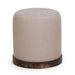 Como - Burl and Cotton Jute Designer Accent Stool - Peach - DecorGalore4U