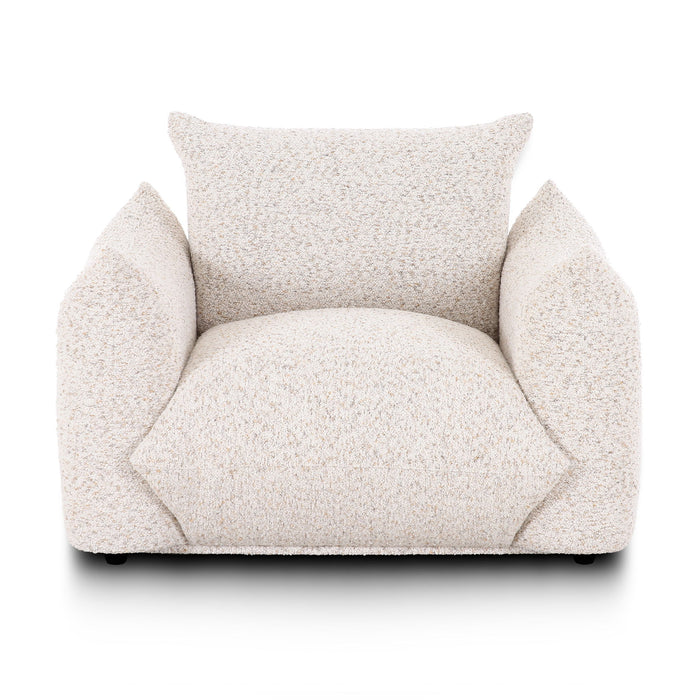 Saint Tropez - Nubby Fabric Armchair - Sand - DecorGalore4U