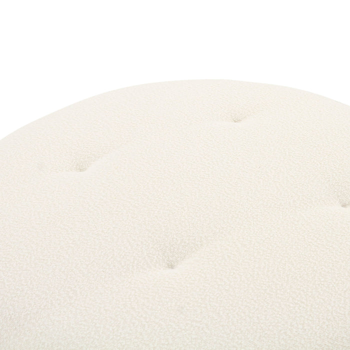 Fickle Cream Boucle Swivel Ottoman