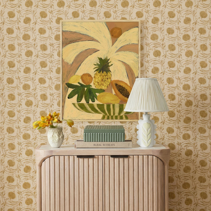 Edith - Scalloped Papier Mache Flower Pleated Table Lamp - Cream - DecorGalore4U