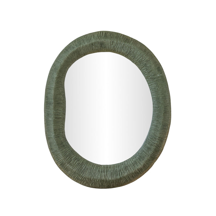 Orpheus - 22" x 28" Ribbed Fiberglass Thick Wall Mirror - Forest Green - DecorGalore4U