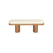 Ollie White Boucle Wooden Bench - DecorGalore4U