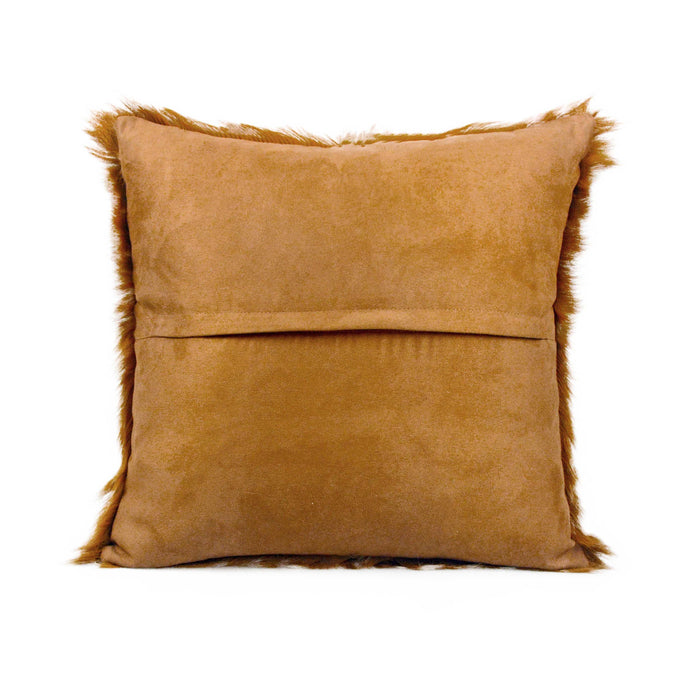 Amber 18 Inch Genuine Goatskin Square Pillow