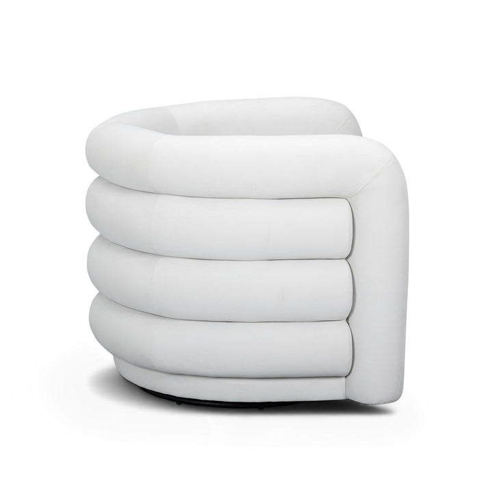 Curves - Velvet Swivel Accent Chair