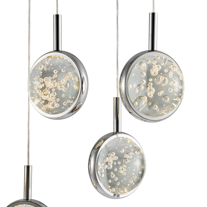 Bubbling Glow Rectangular Chandelier // Chrome