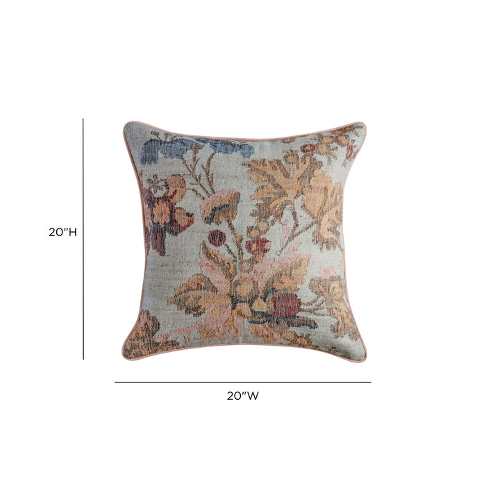 Taman - 20" Natural Cotton Accent Pillow Cover - Autumn Florals - DecorGalore4U