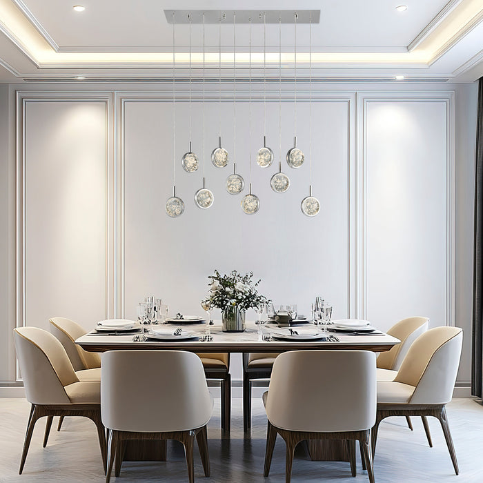 Bubbling Glow Rectangular Chandelier // Chrome