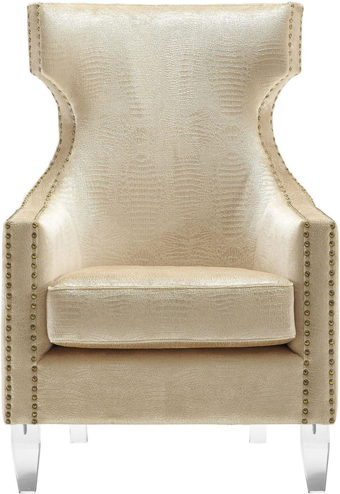 Gramercy Gold Croc Velvet Wing Chair