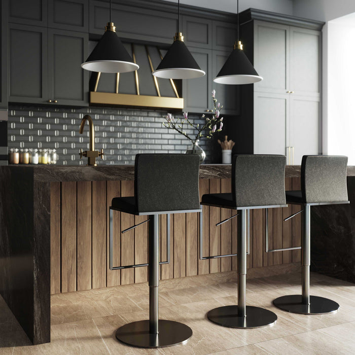 Amalfi - Black Steel Barstool - Black - DecorGalore4U