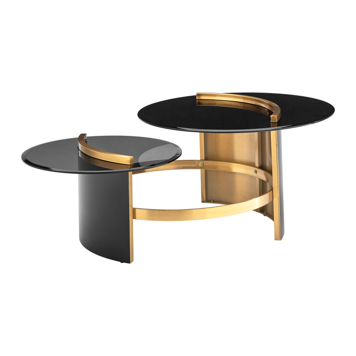 Eclipse Noir Glass Coffee Table // Black and Gold