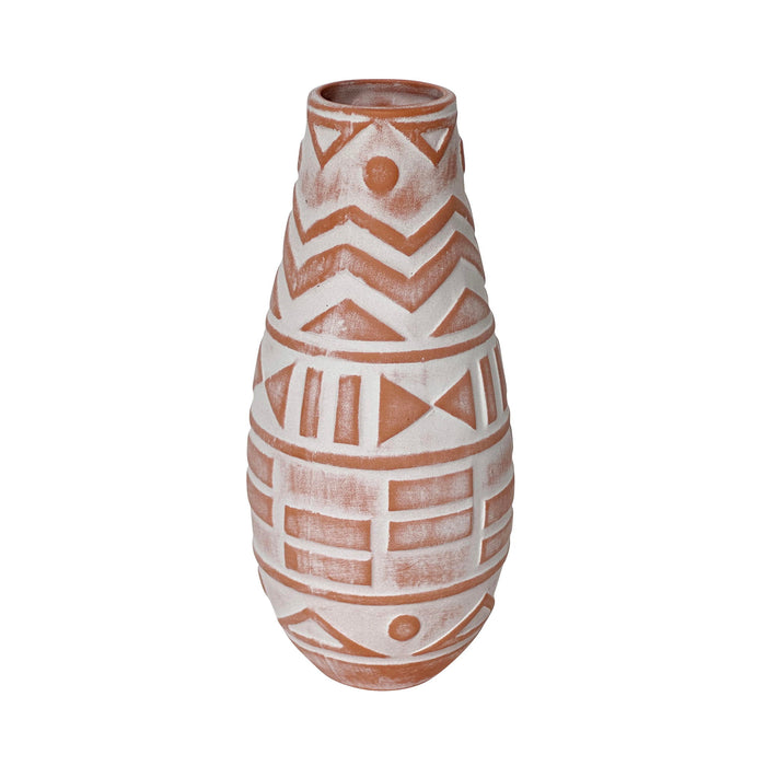 Earthenware - Aztec Teardrop Flower Vase - Terracotta