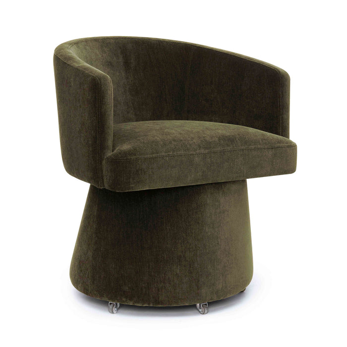 Kristen - Upcycled Chenille Rolling Desk Chair - DecorGalore4U