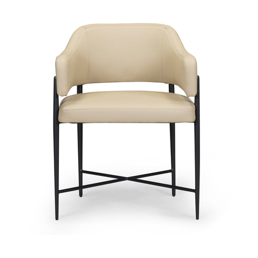 Sezanne - Vegan Leather Dining Chair - Taupe - DecorGalore4U