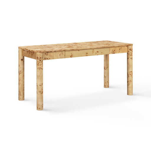 Berri - Burl 3-Drawer Work Desk - Natural - DecorGalore4U