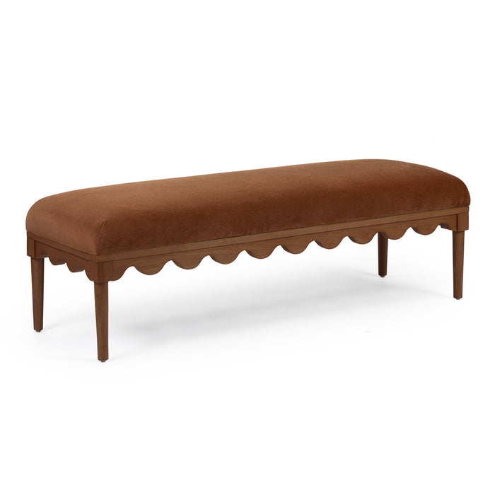Oodle - Vegan Mohair Bench, Walnut Legs - DecorGalore4U