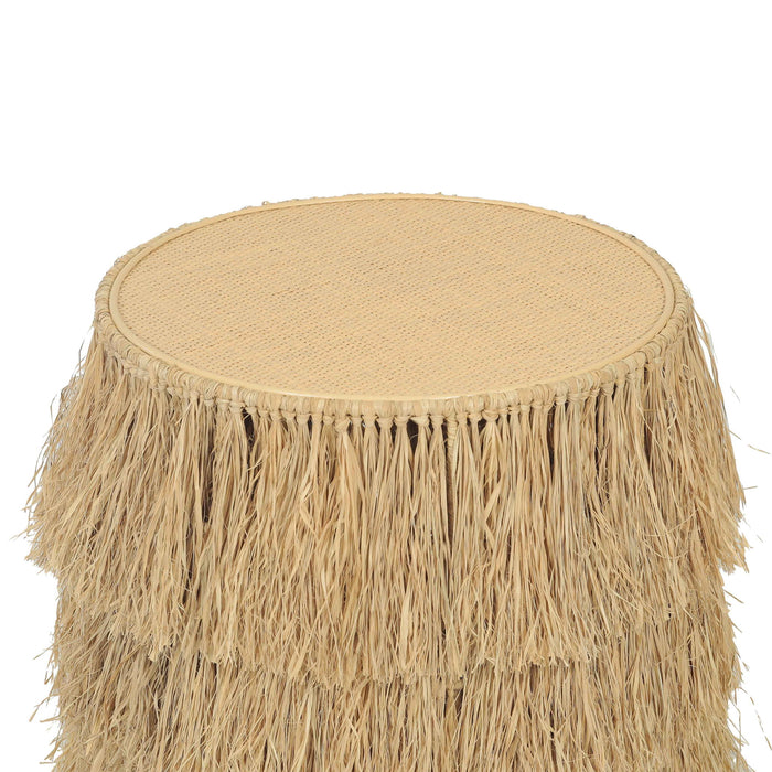 Luau - Rattan Round End Table - Natural
