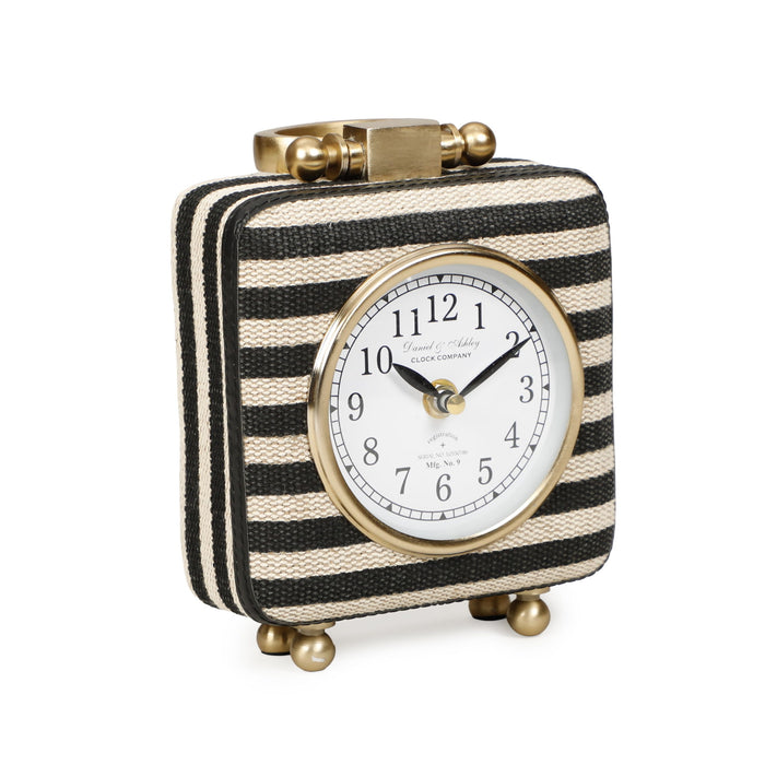 Mona - Striped Contract-Grade Standing Accent Clock - Black