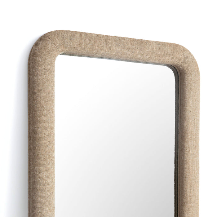 Heidi - Oversized Upholstered Floor Mirror In Textured Fabric